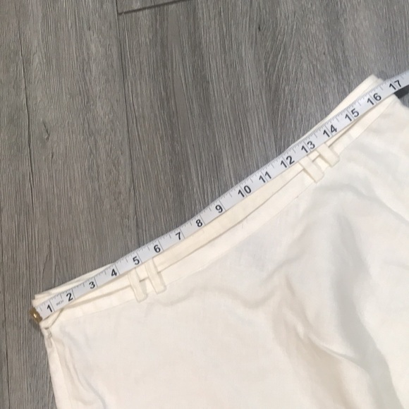 Lauren Ralph Lauren Vintage Off-White A-Line Linen Skirt with Rhinestone Belt - Picture 9 of 9